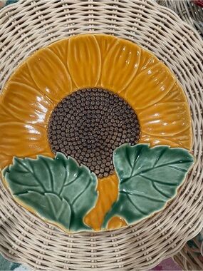 Vintage Bordallo Pinheiro Sunflower Plate